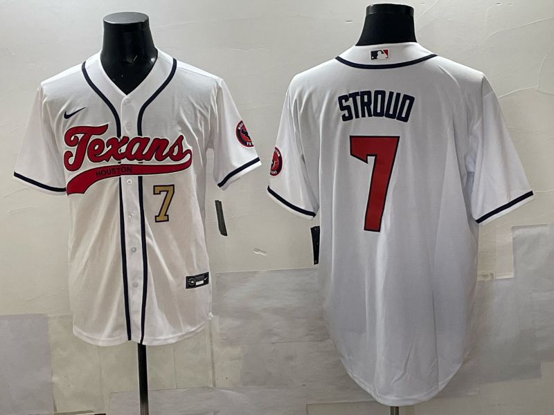Men 2025 Houston Texans #7 Stroud White Joint Name Nike Limited NFL Jersey style 03->houston texans->NFL Jersey